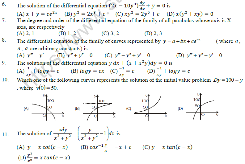 JEE Mathematics Continuity and Differentiability MCQ pdf